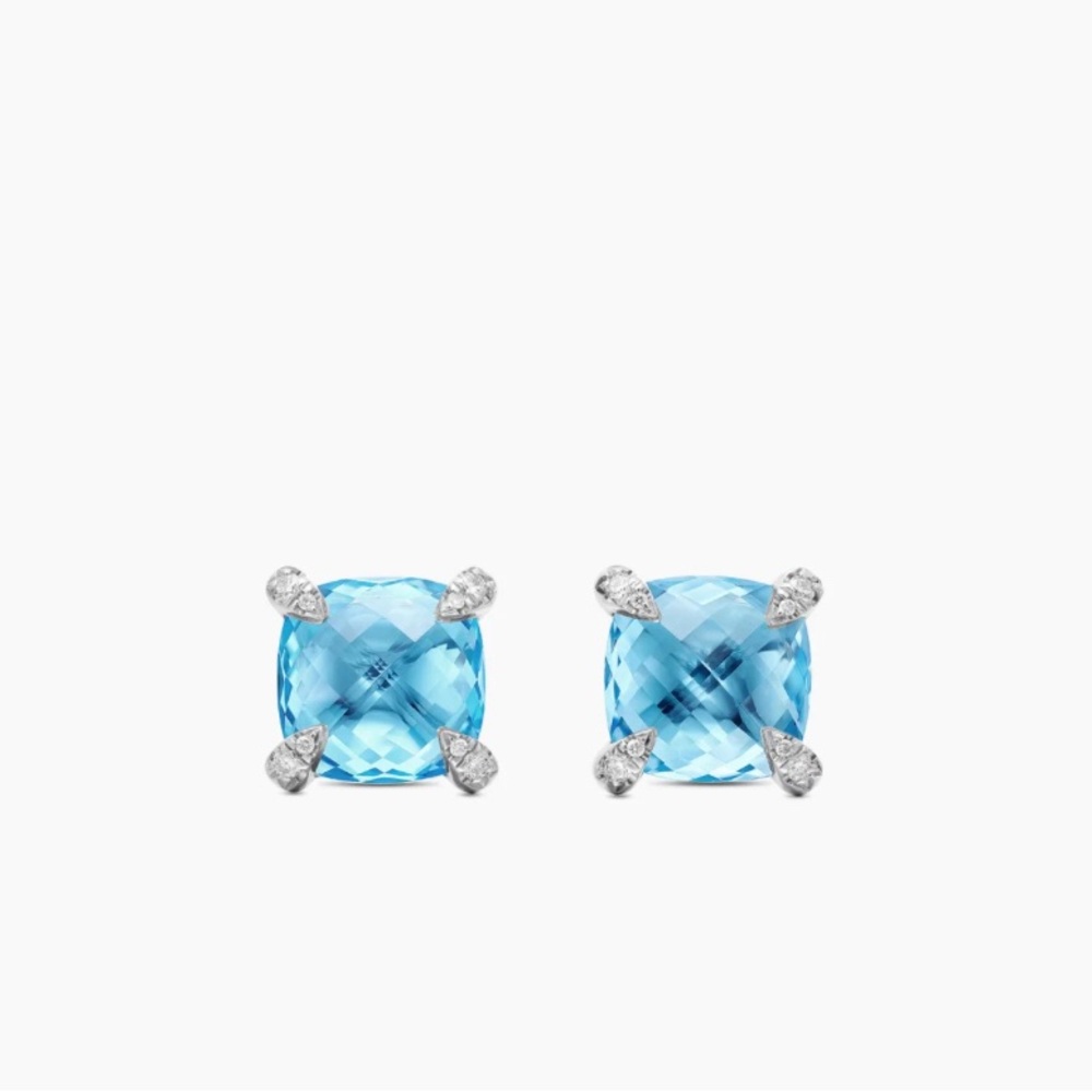 David Yurman Chatelaine Blue Topaz Earrings
